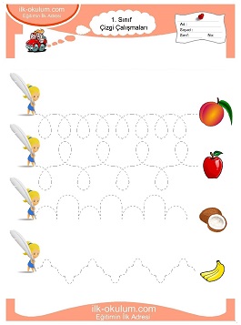 Çocuklar İçin Çizgi Çalışma Sayfaları 